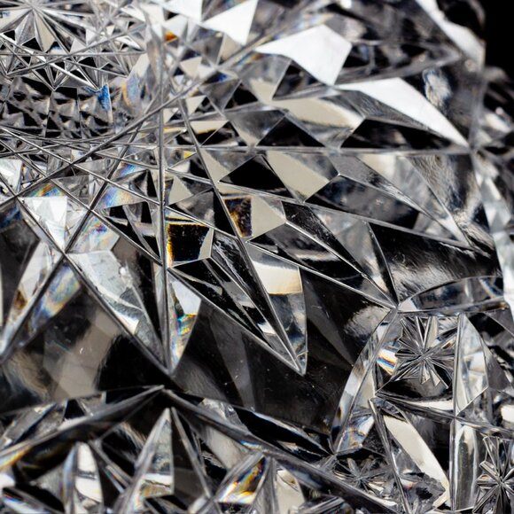 American Brilliant Cut Crystal Vanity Jar | Antique Collectible | Crystal Powder - Picture 7 of 8